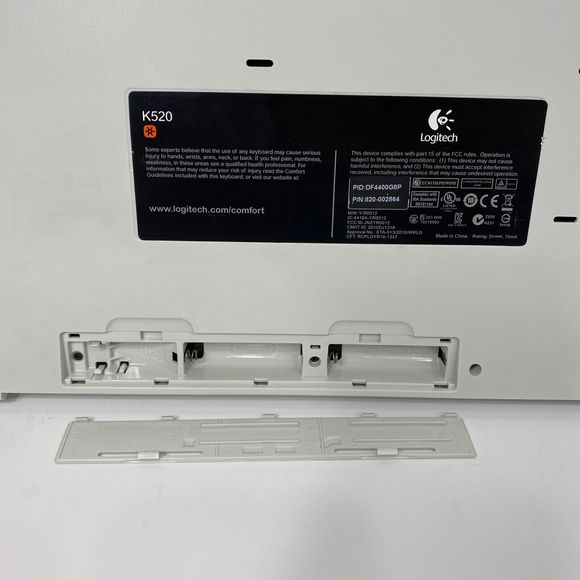 Logitech K520 Wireless Keyboard With Unifying USB Receiver Dongle. Tested Works - Picture 7 of 8
